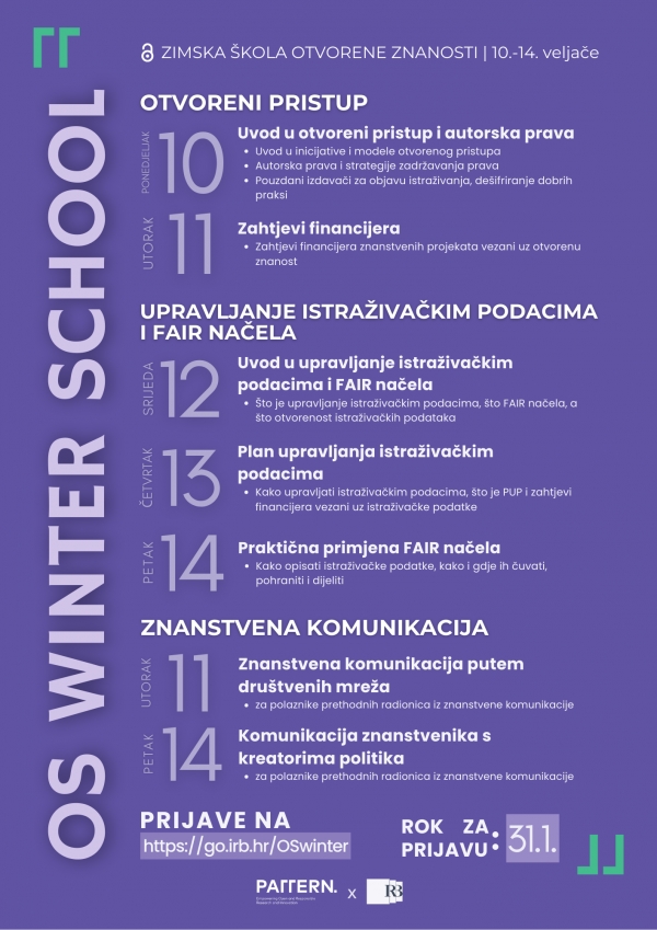 Zimska škola otvorene znanosti na Institutu Ruđer Bošković