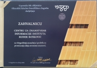 Institutu Ruđer Bošković dodijeljene zahvalnice povodom 150. obljetnice Filozofskog fakulteta u Zagrebu