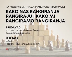 Poziv na 167. kolokvij Centra za znanstvene informacije
