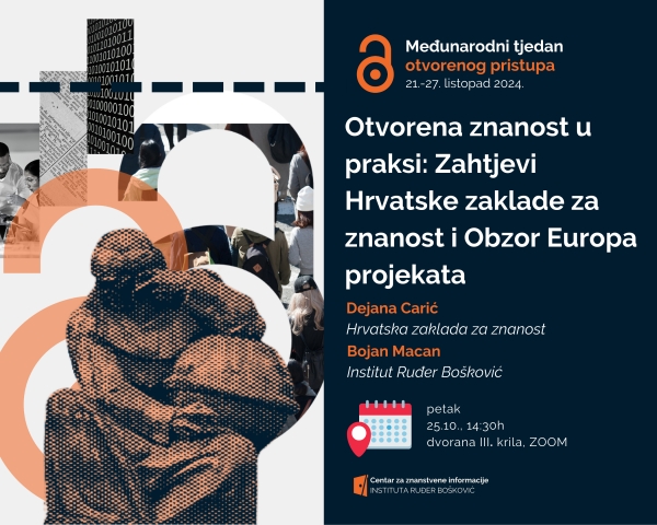 Otvorena znanost u praksi: Zahtjevi Hrvatske zaklade za znanost i Obzor Europa projekata